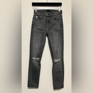 MOTHER The Mid Rise Dazzler Ankle Gray Jeans in Open Later